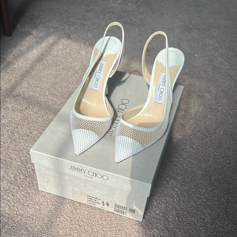 Jimmy Choo Cream and White Elegant Heels